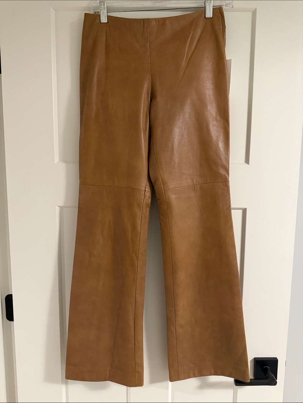 Vintage Women's Leather boot cut pants - Camel